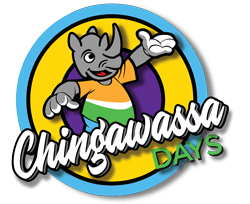 A colorful logo featuring a cartoon rhinoceros character, with "Chingawassa Days" text.